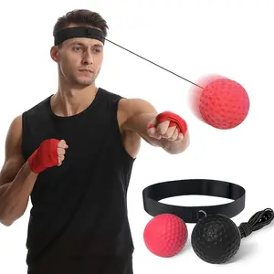 1 Set Boxing Reflex Ball Set For Adults & Teens - PA Nylon React Reflex Ball With Adjustable Headband, -Enhances Hand-Eye Coordination, Speed & Reaction Time