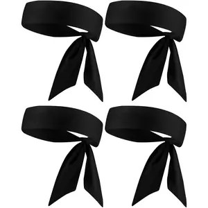 Head Tie, Tennis Headbands Tie Back, Sweat Wicking Ninja Karate Running Headband Headwrap for Men Women Kids Girls Boys
