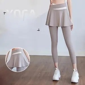 Woman Open Crotch Leggings with Fake Skirt Hidden Zippers Crotchless Panties Elastic Skinny Sport Girl Open Seats Pants Gifts leggings gym outfits workout sets sun protection Breathable Athletic Bottoms High Waist Stretchy