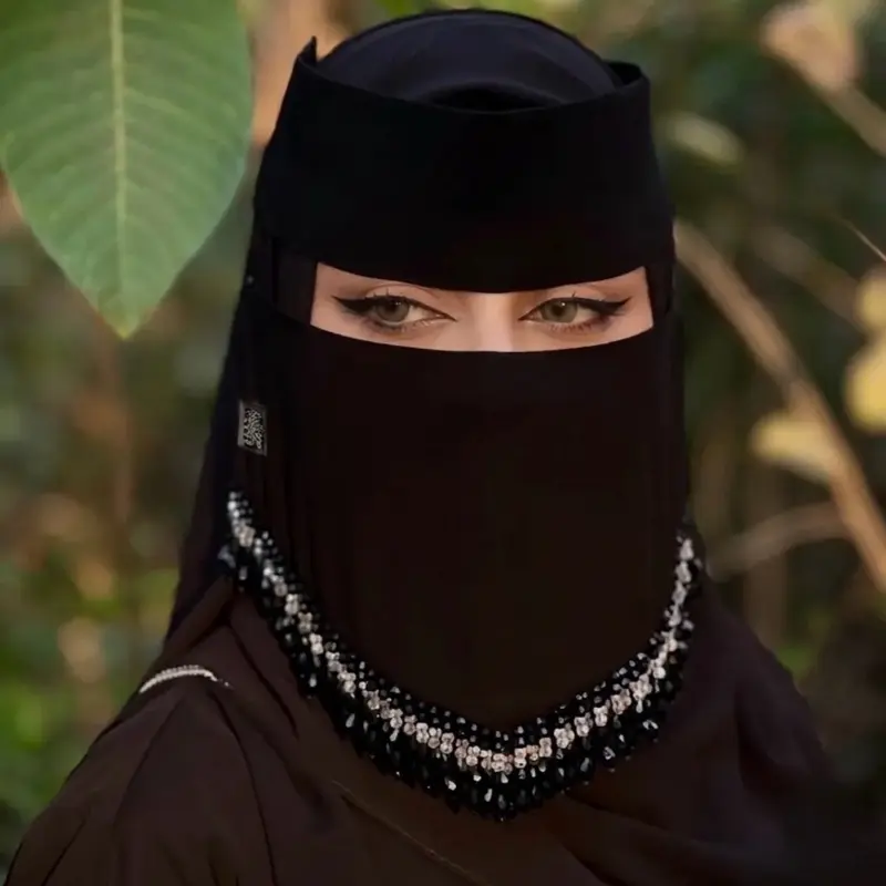 Premium Quality Heavy Chiffon Handmade Imported Niqab/Nose Pins, Trending New Design, 9/12 Size (Medium Regular)