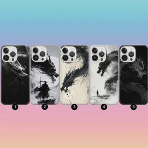 Dragon Phone Case Minimal Dragon Art Fantasy Phone Cover iPhone 17, 17 Pro, 16e, 15, 14, 13, 12, 11