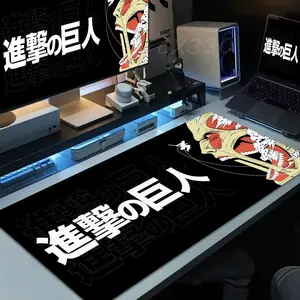 Attack On Titan Mouse Pad High definition printing Computer Mousepad Office 1000x500mm 900×400mm 800×400mm 600x300mm XXL Pc Game Mousemat Non-slip Rubber Keyboard Deskmat