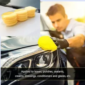 12 pieces of car waxing applicator pads, polishing and cleaning foam pads for car cleaning and fine polishing (yellow), with strong cleaning power, they are high-quality products for car cleaning