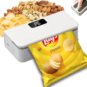 Mini Sealer, Snack Sealer, Rechargeable Sealer Machine with LED Power Display, 6 Gear Adjustable Portable Bag Sealer, Bag Resealer for Chips Snacks Mylar Plastic Bags