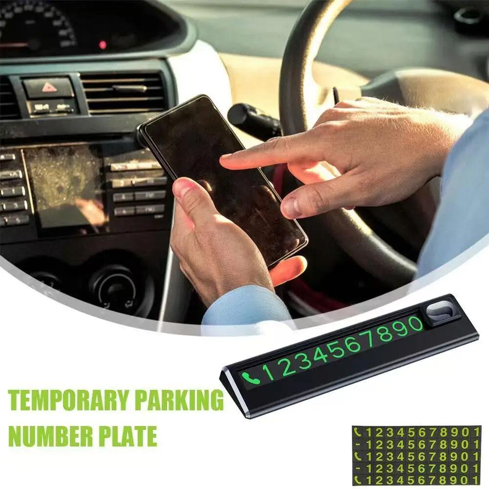 1pc Beautiful and Simple Temporary Parking Number Plate,with 5 Sets of Numbers, Economical and Practical 1pc Beautiful and Simp