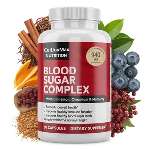 Blood Sugar Complex Supplement - Supports Healthy Blood Sugar Levels Already Within Normal Range All Natural with Cinnamon, Bitter Melon, Chromium, Mulberry, Alpha Lipoic Acid, Non-GMO, 60 Capsules