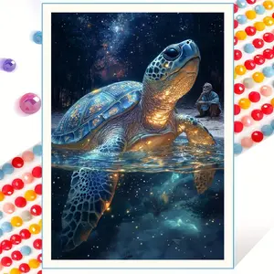 1PC, [Super Big Turtle], 5D Diamond Painting, Frameless, Includes Tool Kit. Fully Synthetic Round Diamond Painting, Diamond Art Embroidery Kit, Suitable for Home Decor, Handmade Leisure and Stress-Relief Gift, Diamond Art Tools