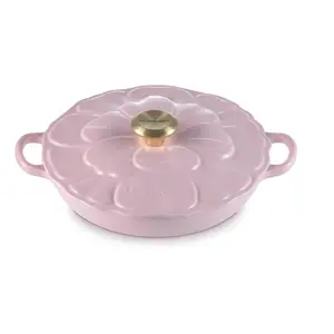 Le Creuset Enameled Cast Iron Signature Petal Braiser, 2.25 qt., Chiffon Pink w/Light Gold Knob
