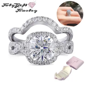 1.5CT Center Stackable Engagement Rings Eternity Promise Wedding Ring D Color VVS1 Bridal Rings Sets for Women