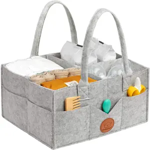 KeaBabies Baby Diaper Caddy Organizer with Handle - Portable Baby Car Organizers and Storage for Nursery, Changing Table, Large Shower Gift Basket for New Mom Gifts & Boy Girl Registry