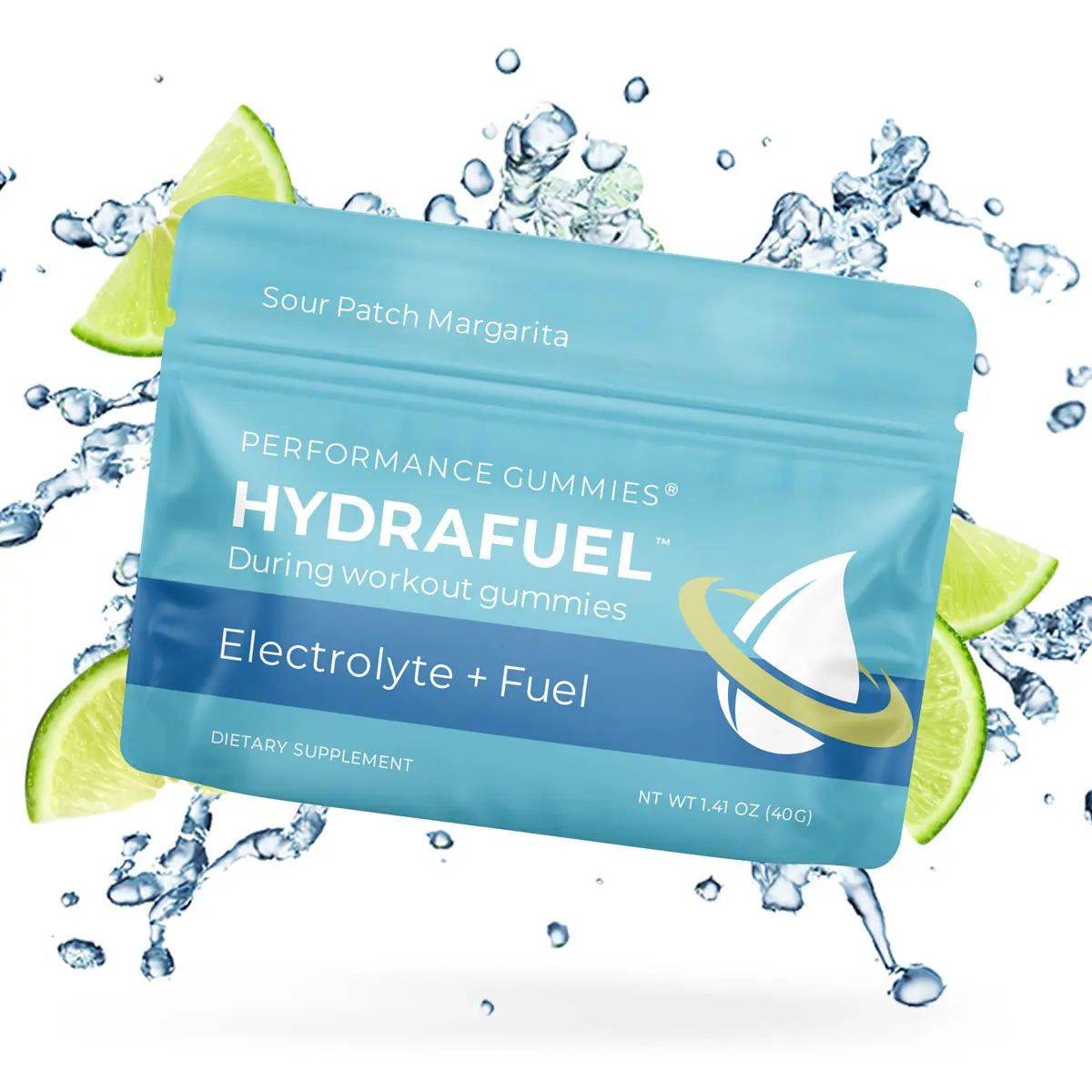 Hydrafuel Electrolyte Gummies - Fast Energy & Hydration for Runners & Cyclists - Sour Patch Margarita Flavor (40g)