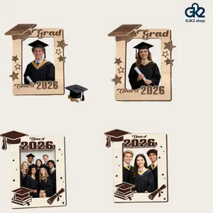 2026 Graduation Season Wooden Photo Frame, New Graduation Cap Desktop Picture Stand, Creative Graduation Souvenir Frame