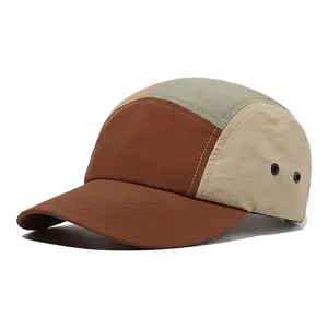 American retro color matching five-piece hat quick-drying waterproof soft top cap tide outdoor sports visor hat flat edge hat