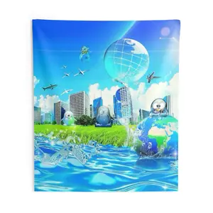 88" x 104" Frutiger Aero Wall Tapestry