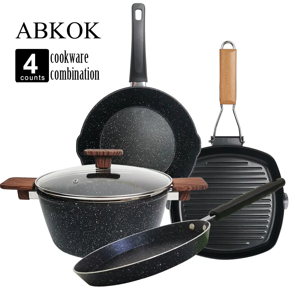 Cookware set, non stick cookware set, induction cooker set, non-toxic and healthy non stick kitchen cooking set, with insulated handle, PFOA free