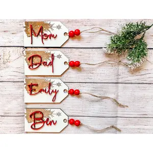 Personalized Vintage Christmas Tree Gift & Stocking Tags