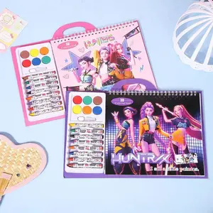 Demon Girl Group Paint Coloring Book Singing Queen Drawing Book Safe Painting Coloring Graffiti Book for Kids Vibrant Illustrations