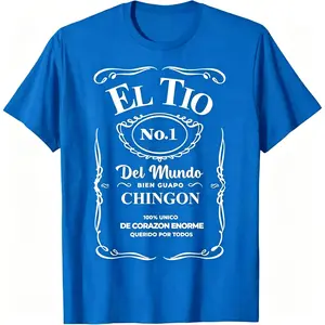 El Tio No.1 Mundo T-Shirt,High-quality print,Soft and comfortable,Simple and practical,Made in USA Tshirt Round Neck