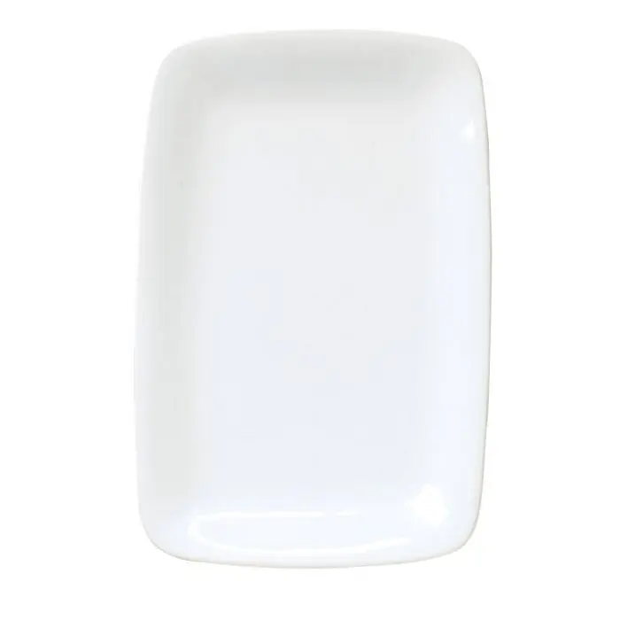 12-in Minimalist White Fine Porcelain Rectangular Serving Platter, Heat-Retentive Ceramic Dish, Dishwasher-Safe Tableware
