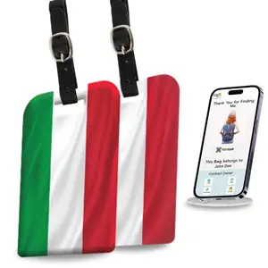 Smart Bag Security Tag – Italy Flag Edition [Pack of 2] | QR Luggage Tag with Real-Time Alerts