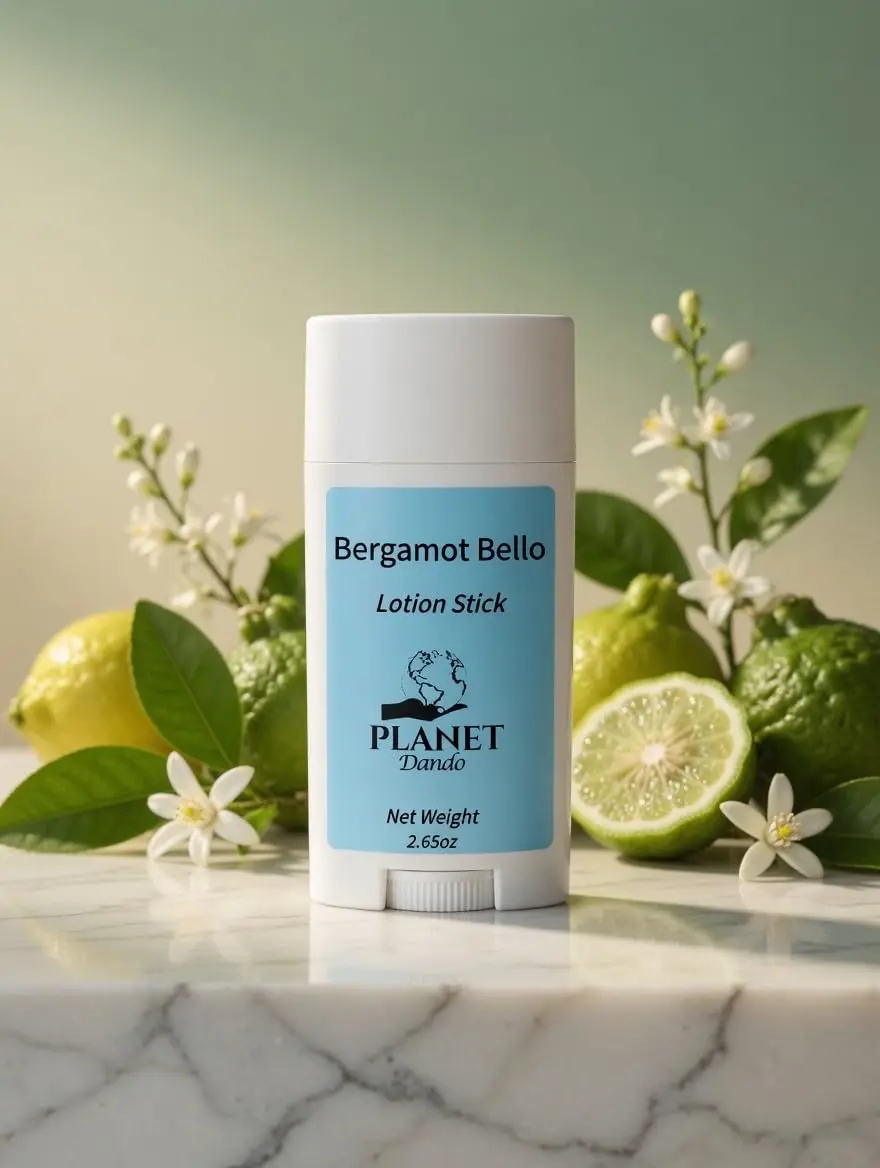 Bergamot Bello Lotion Stick, Organic Moisturizing Solid Lotion, 2.65oz (Pack of 1)