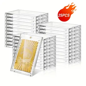 Magnetic Card Block, 5 Counts/1 Count Clear Acrylic Card Holder, Removable Protective Sleeve for Office School Dormitory, Transparent Card Holder