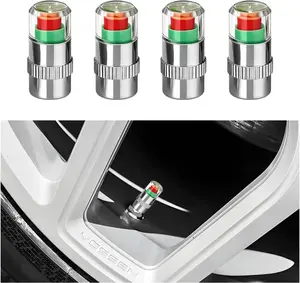 4 PCS Car Tire Pressure Monitor Valve, 24-40 PSI Vehicle Wheel Pressure Sensor Indicator, Tire Pressure Monitor Valve Stem Caps,  Automotive Air Valve Stem Covers Monitor