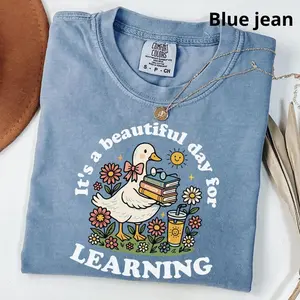 Comfort Colors It’s a Beautiful Day for Learning TShirt, Cute Goose Teacher Tee, Back to School TShirt, Learning Read Tshirt, Teacher Gift