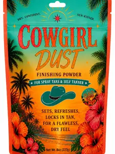 Cowgirl Dust Finishing Powder, Powder, For Spray Tans, Self Tanner, Dry Feel, Transfer Free, Sets