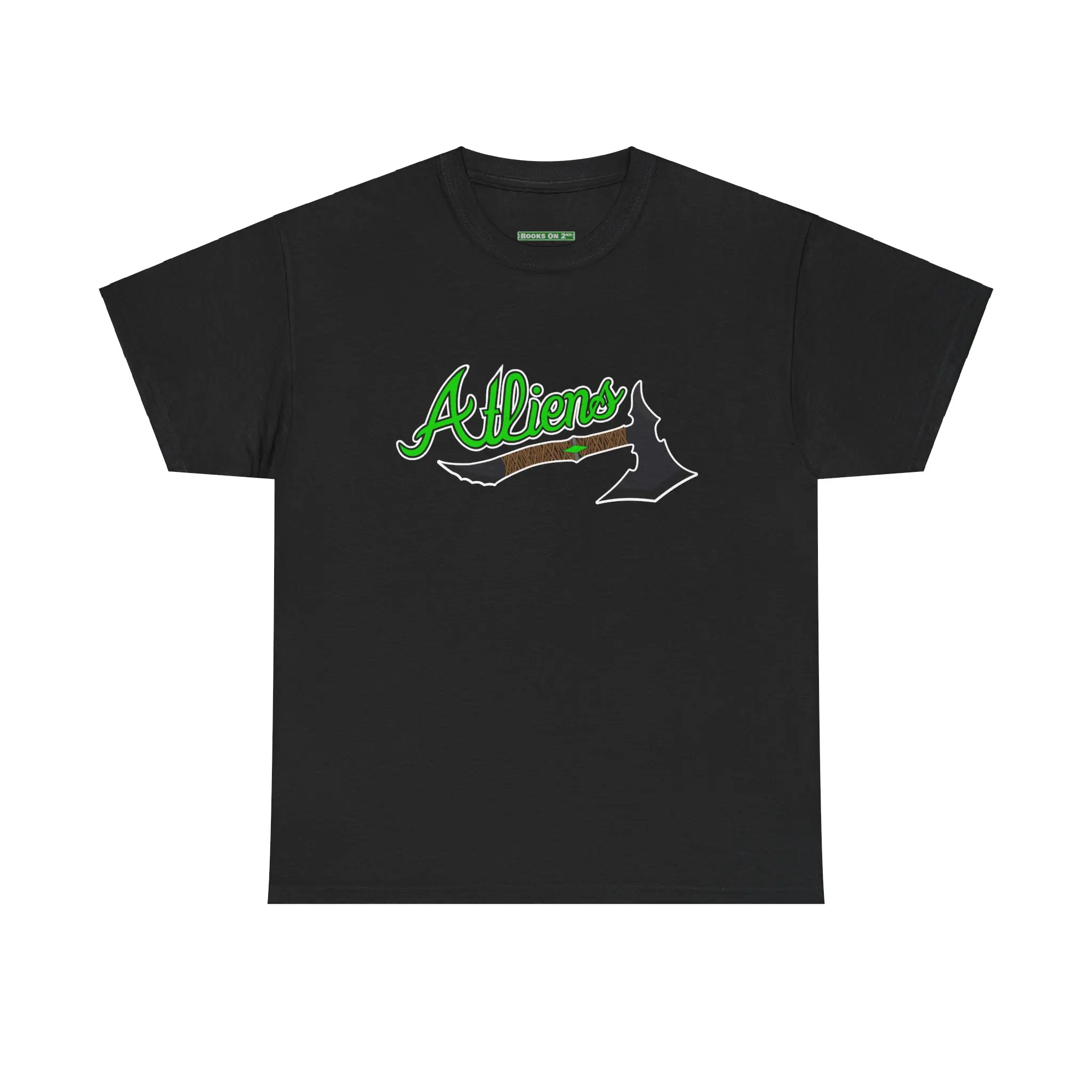 ATLiens Menswear Crew Neck Short Sleeve T-Shirt for Summer Casual Wear Fitted Regular Sleeve Tropical Style Streetwear