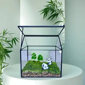 Micro Landscape Preserved Moss Handmade Glass Terrarium - Playful Desktop Preserved Moss Art Decor Gift Ornaments
