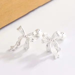 Sweet bow star earrings ribbon earrings sweet fashion all-match simple ear bone studs ladies jewelry
