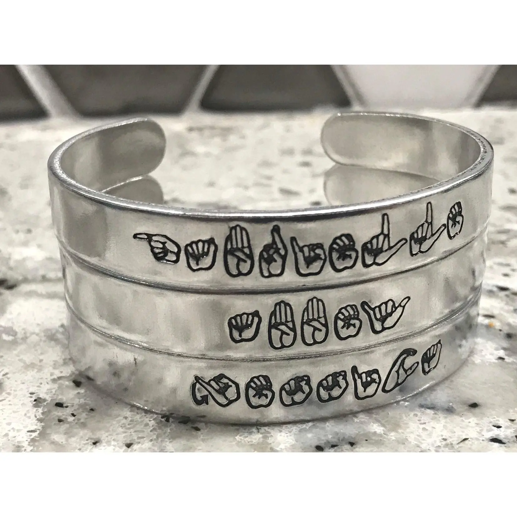 ASL Name Bangle Bracelet