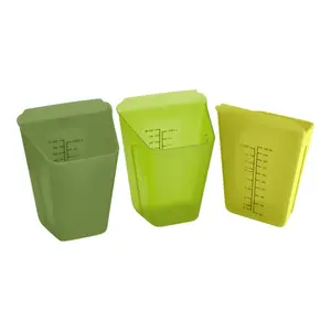 Mise En Place 3 Piece Food Prep & Measuring Containers - Durable Stackable Measuring Cups with Side Grips for Accurate Dry Liquid Ingredient Measurement