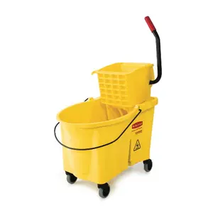 Rubbermaid Commercial Products RCP 6186-88 YEL 44 Quart Wavebrake Sidepress Bucket & Wringer - Yellow