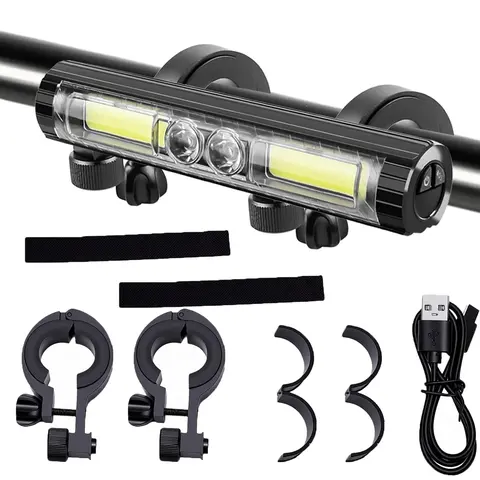 Super Bright Bike Lights for Night Riding, Digital Display Bike Headlight, 1700 Lumens USB-C Rechargeable Bicycle Lights, Waterproof Ebike Headlight with Tail Light for MTB,Off-Road,City Riding   ﻿