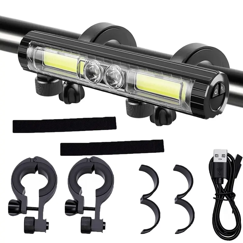 Super Bright Bike Lights for Night Riding, Digital Display Bike Headlight, 1700 Lumens USB-C Rechargeable Bicycle Lights, Waterproof Ebike Headlight with Tail Light for MTB,Off-Road,City Riding   ﻿