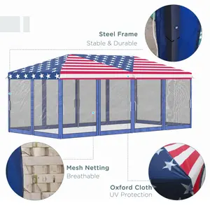 #Summervibes Outsunny 10' x 20' Pop Up Canopy Tent with Netting, Heavy Duty Instant Sun Shelter, Large Tents for Parties with Carry Bag for Outdoor, Garden, Patio, Gray