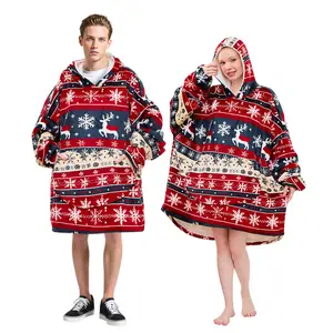 Christmas Family Home Wear Matching Sets, Festive Xmas Sets For The Whole Family, Holiday Pjs Christmas Cozy Warm Oversized Loose-Fitting Top Sweatshirt Giant Pocket