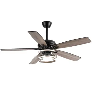 Rita 52 Inch LED Ceiling Fan | Double-Sided Blades, Downrod Mount with Remote Control, Modern Indoor Silent Fan for Living Room Bedroom