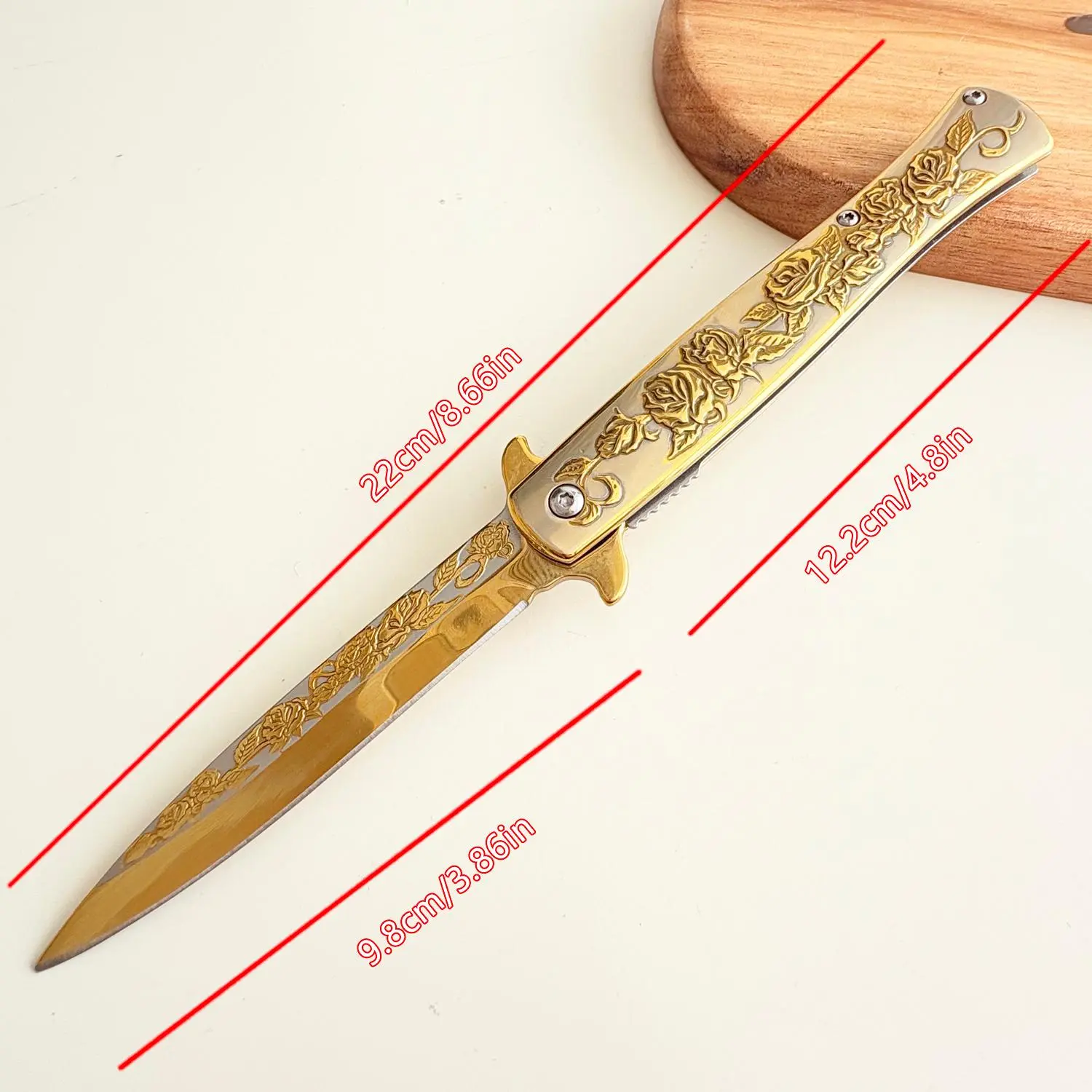 Rose Gold Shiny Folding Outdoor Tool for Adults - Camping Knives, EDC Survival Gear, Durable Steel Build with Non Slip Design for Carving, Peeling, Durable Steel Tool, Edc Survival Tool