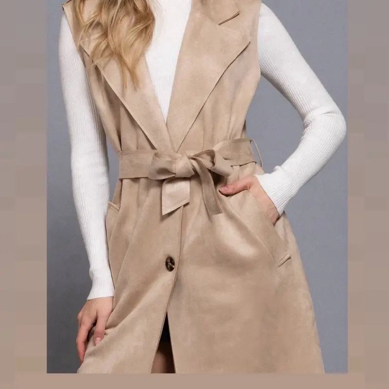 Jacket beige de gamuza