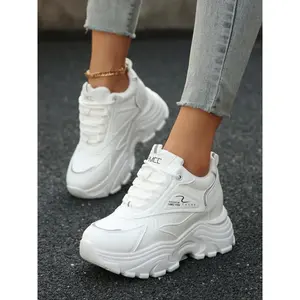 Women's Wedge Heel Casual Walking Shoes, Height Increasing Low-Top Sneakers, Thick Soled Sneakers, Versatile Dad Shoes for All Seasons