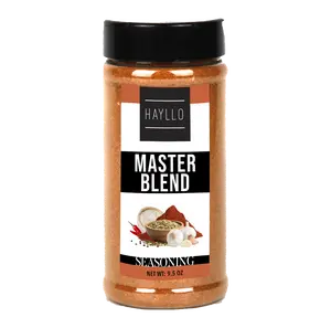 Hayllo Master Blend: 9.5oz  Spicy Seasoning with cumin fennel, cayenne, sesame, and Two-Way Flip Cap