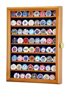 64 Casino Chip / Coin Display Case Cabinet