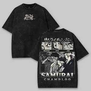 Samurai Champloo anime manga game 2 sided printed graphic tees T-shirt