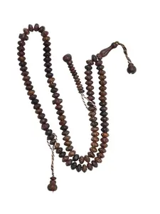 Muslim Wood Prayer Tasbeeh – 99 Beads, 8mm Dark Brown, Turkish Traditional Design, Perfect for Meditation & Eid/Ramadan Gift