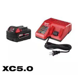 Milwaukee M18 18-Volt Lithium-Ion XC Starter Kit with One 5.0Ah Battery and Charger