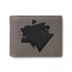 Men's Abstract Geometric Patch Bi-Fold Wallet - Luggage & Bags Accessory with Stash Pocket