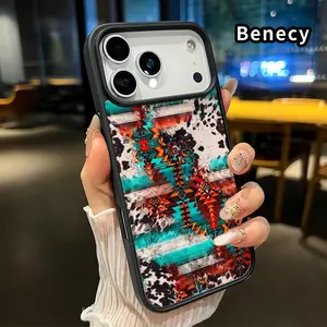 Tribal Artistic Fusion Pattern Magnetic Phone Case for iPhone 17 16  Pro Max Plus 15 14 13 12 11 Air E Non-Yellowing Clear Crystal Drop-proof Slim Silicone Shockproof Transparent Acrylic Cover Supports Wireless Charging